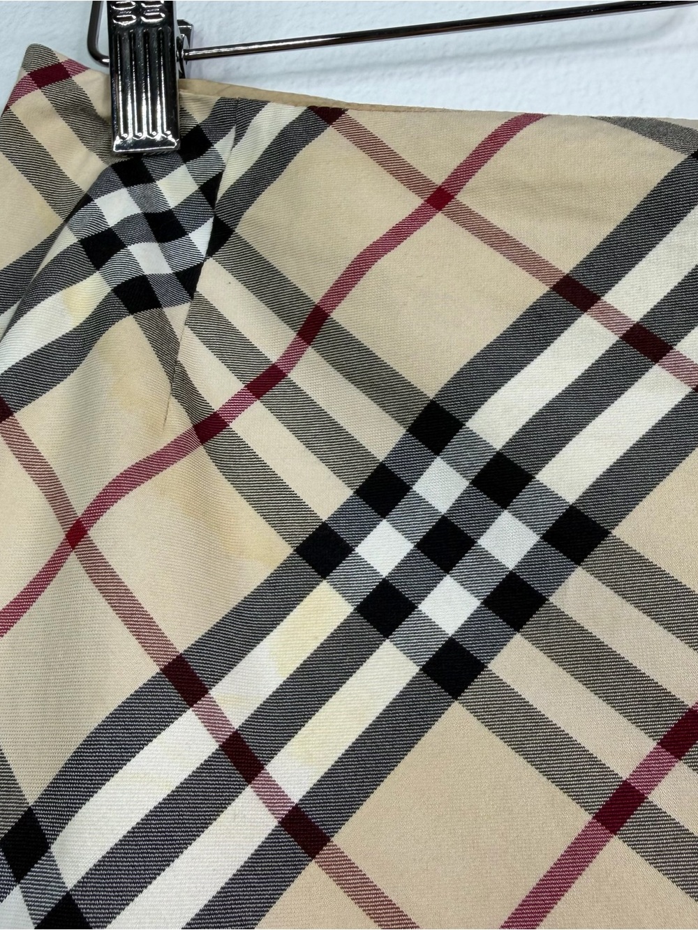 Vintage Y2K Burberry London Nova Check Plaid Mini Skirt Cotton Blend US 8 *FLAWS - Picture 8 of 10